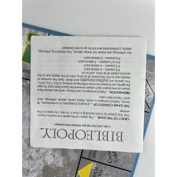 BIBLEOPOLY Board Game Biblical Game of Fun and Faith Complete 1991 - Christian - Picture 8 of 12